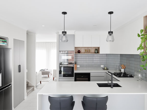 Grey Minimalistic U-Shape Kitchen Design